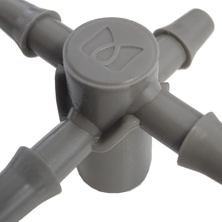 Czwórnik do emiterów i kroplowników patykowych 5mm wtyk na wąż 3x5mm Bradas DSK-5135L5