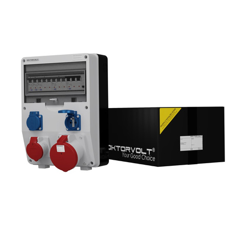 Rozdzielnica budowlana TD-S/Fi 63A 16A 2x230V gniazda Mennekes Doktorvolt DV-2473-F