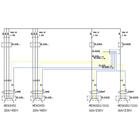 Rozdzielnica budowlana TD-S 2x32A 4x230V Schuko CEE Mennekes Doktorvolt DV-2183-D