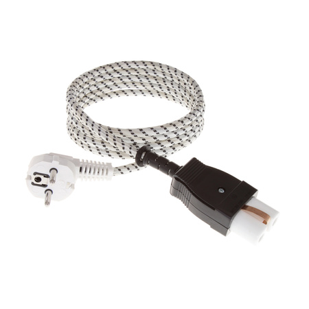 Przewód przyłączeniowy z nasadką NZU-1(PPN) 2m 3x0,75 mm² z wtyczką kątową Uni-Schuko 250V 16A biało-czarny T-10872