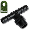 Trójnik GZ 1/2" 2x wtyk na wąż 16mm do węży kroplujących rur montażowych Bradas DSWA06-1216L