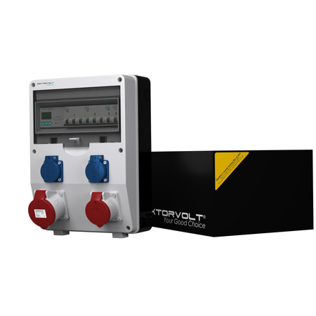 Rozdzielnica budowlana z licznikem 3F Siemens pTD-S 32A 16A 2x230V gniazda Mennekes Schuko Doktorvolt DV-4838-D