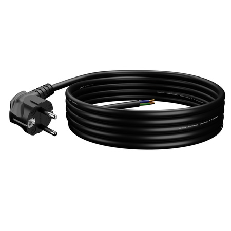 Przewód przyłączeniowy 3m z wtyczką kątową Uni-Schuko 250V 16A 3x1,5 mm² OMY PP-50 czarny W-97182