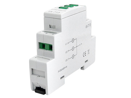 Lampka modułowa 3-fazowa zielona 3x230V+N AC Kontrolka sygnalizacyjna F&F LK-713G