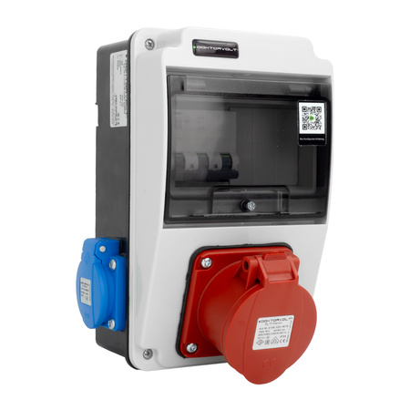 Rozdzielnica budowlana XS 16A 2x230V wyłącznik nadprądowy SIEMENS erbetka IP44 Doktorvolt  DV-6081-D