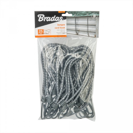 Guma elastyczna BUNGEE CORD HOOK 0,6x20cm 25 sztuk Bradas BCH4-0620GY-B