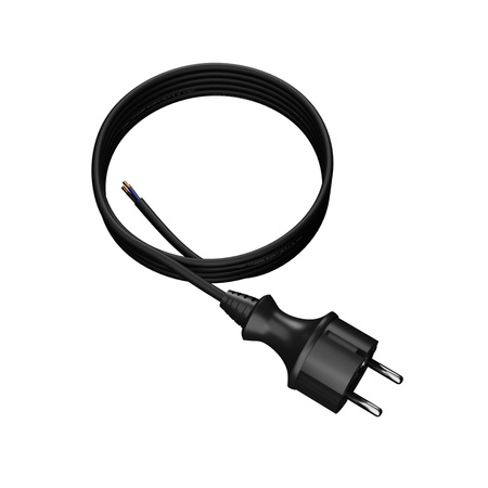 Przewód przyłączeniowy 4m z wtyczką prostą 250V 16A 3x1 mm² IP44 H05VV-F PP-40H czarny W-98376