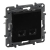 Gniazdo komputerowe podwójne RJ45 5e FTP czarne Niloe Step 863558