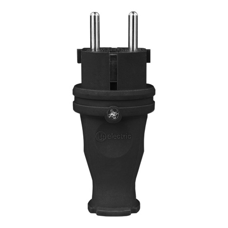 Wtyczka gumowa prosta 16A 230V czarna Schuko 3101-301-0300