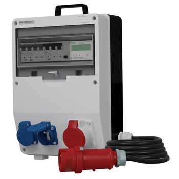 Rozdzielnica budowlana z kablem i licznikiem zużycia energii TD-S/FI SKH 16A 2x230V Schuko Doktorvolt DV-2872-D