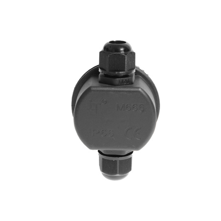Puszka instalacyjna okrągła PO2-3T IP66 z 3-torowym złączem czarna W-00402