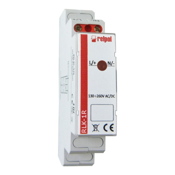 Kontrolka sygnalizacyjna 1-fazowa czerwona na szynę TS35 250V RLK-1R Relpol 863026