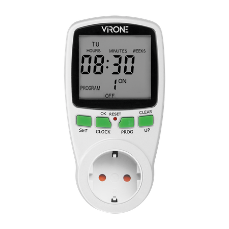 Elektroniczny programator czasowy z wyświetlaczem LCD wersja Schuko DT-1(GS)