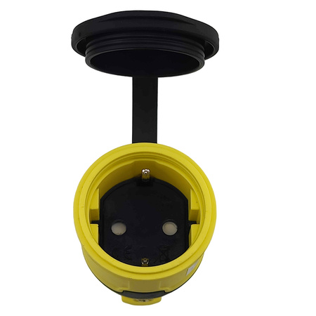 Gniazdo przenośne proste 16A 230V 2P+Z żółte Schuko 9962
