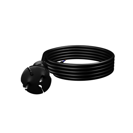 Przewód przyłączeniowy 4m z wtyczką prostą TYP E 230V 16A 2×1,5 mm² H05RR-F PP-21 czarny W-97194