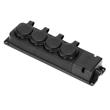 Rozgałęźnik bryzgoszczelny i odporny na uderzenia. IP44. 4 gniazda 2P+Z. 16A. 230V AC. gumowy. uniepalniony OR-AE-13167