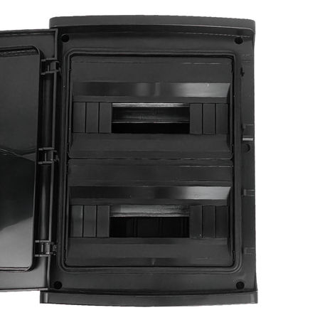 Rozdzielnica natynkowa IP65 24 (12+12) czarna modułowa transparentne drzwi M-L 2x12 HIGHT 940.24.NN