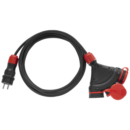 Przedłużacz trójdrożny 10m 250V 16A Schuko 3×2P+Z H05RR-F 3×2,5 mm² IP44 W-01192
