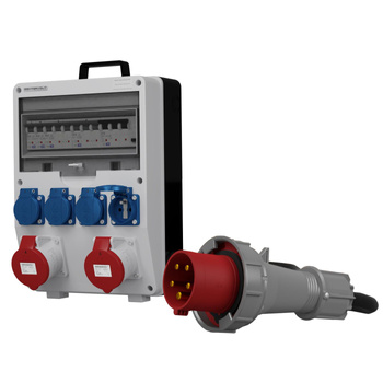Rozdzielnica budowlana z kablem i wtyczką 63A TD-S/FI SKH 2x32A 4x230V Doktorvolt DV-0038-F