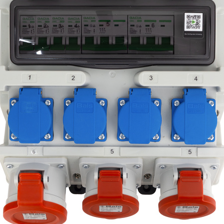 Rozdzielnica budowlana TR-S 32A 2x16A 4x230V Schuko Doktorvolt DV-7273-D