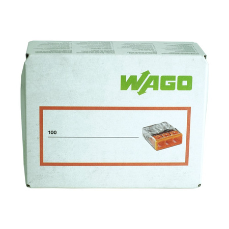 Szybkozłączka 3x0,5-2,5mm2 do puszek instalacyjnych na drut Cu - WAGO 1 sztuka 100 sztuk 2273-203