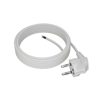 Przewód przyłączeniowy 10m z wtyczką kątową Uni-Schuko 250V 16A 3x1 mm² OMY PP-50 biały W-97754