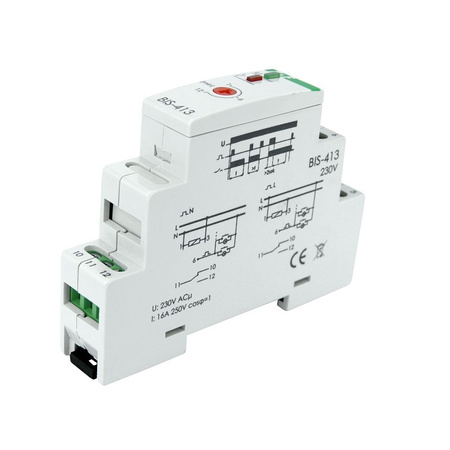 Przekaźnik impulsowy 16A z wyłącznikiem czasowym F&F BIS-413 230V
