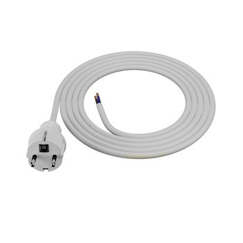 Przewód przyłączeniowy 2m z wtyczką prostą 250V 16A 3x1,5 mm² IP44 H05VV-F PP-40H biały W-98381