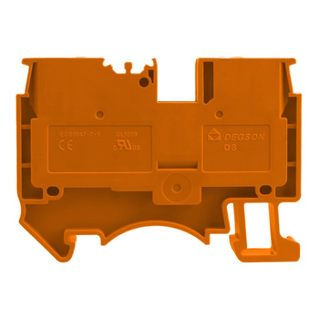 Złączka szynowa przelotowa zaciskowa pomarańczowa 4mm2 1P UL DS4-01P-15-00A(H)
