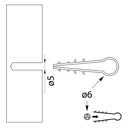 USMO-6 Uchwyt szybkiego montażu 6mm 100szt. E-P 14.1