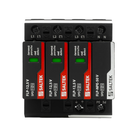 Ogranicznik przepięć t1+t2 50kA FLP-12,5 V/3+1 do 255V DC szyna DIN warystorowy ochronnik przepięciowy dla niskiego napięcia A07415