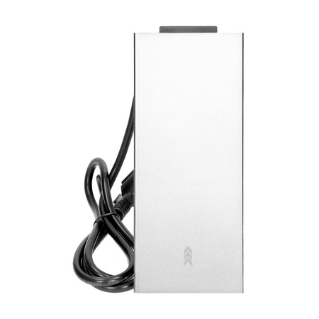 Gniazdo meblowe wpuszczane w blat 3x2P+Z z przesuwną pokrywką i przewodem 1.5m. 3x1.5mm2. czarno-srebrne OR-GM-9008/B-G