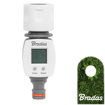 Licznik przepływu wody + szybkozłączka + nypel WHITE LINE Bradas WL-3100