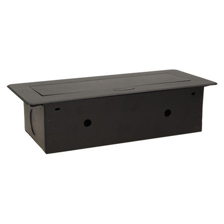 Gniazdo meblowe wpuszczane w blat z płaskim frezowanym rantem i ładowarką USB. 2x2P+Z. 2xUSB. czarny OR-AE-13109/B