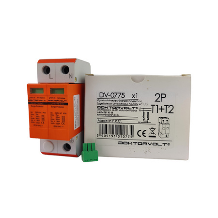 Ogranicznik przepięć ochronnik 2P 320V AC T1 T2 Doktorvolt DV-0775