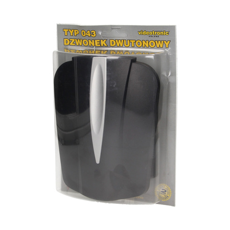 Dzwonek elektromechaniczny dwutonowy 230V. czarny OR-DP-VD-141/B