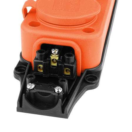 Listwa zasilająca 3 gniazda 16A 230V bez kabla pomarańczowa Schuko 3101-308-2300