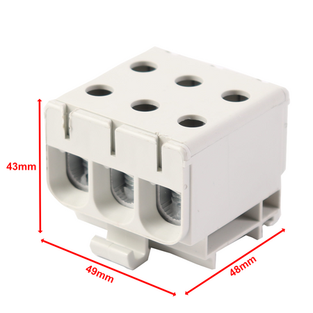 Złączka szynowa uniwersalna ETB 50/1x3 (L1,L2,L3) Al/Cu elektryczna śrubowa 6 otworów do kabli Elektro Becov UK3350.21