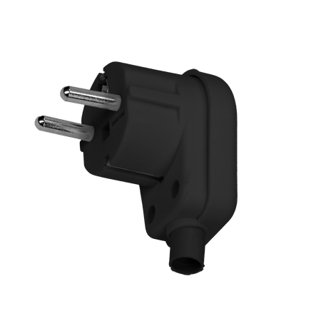 Wtyczka kątowa Uni-Schuko rozbieralna czarna OR-AE-13182/B