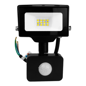 Naświetlacz LED 10W z czujnikiem ruchu GTV czarny IP65 oświetlenie zewnętrzne 1000lm GT-GCR10W-64