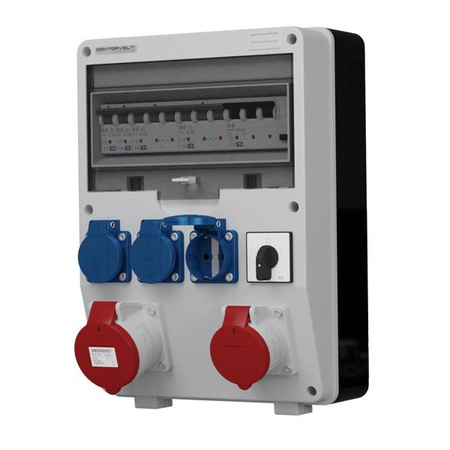 Rozdzielnica budowlana z łącznikiem TD-S/FI 32A 16A 3x230V Schuko Doktorvolt DV-2404-D