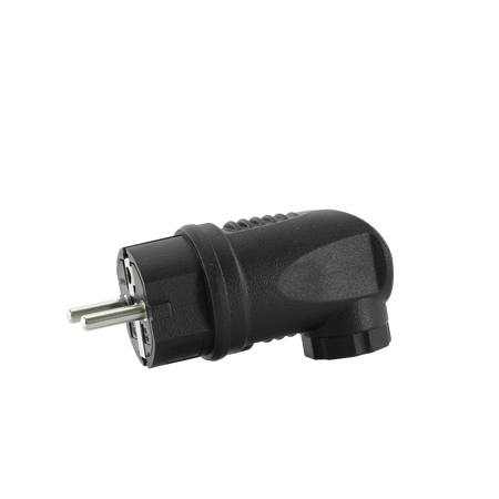 Wtyczka hermetyczna kątowa 230V 2P+Z TYP E IP44 16A czarna W-89998