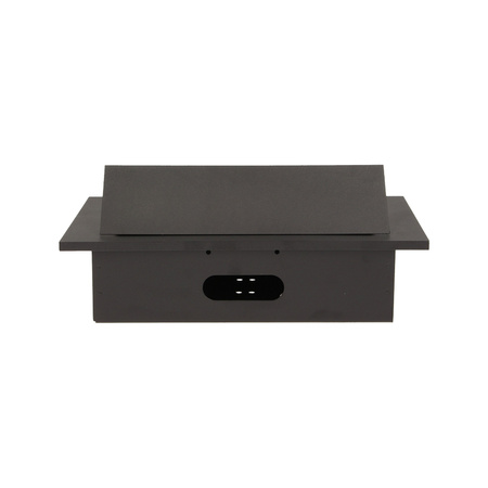 Gniazdo meblowe wpuszczane w blat z grubym rantem. 2x2P+Z. 3 porty USB. czarne OR-AE-1324/B
