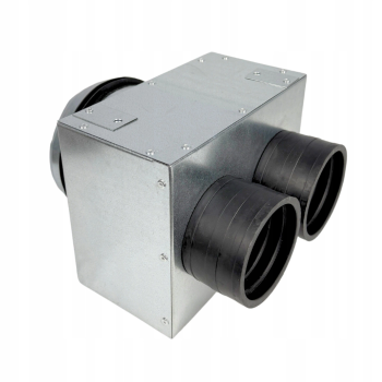 Skrzynka rozdzielcza rozdzielacz rurowy wentylacyjny fi 125 2x75 mm E-KSR-2X75/P-125-OC-K