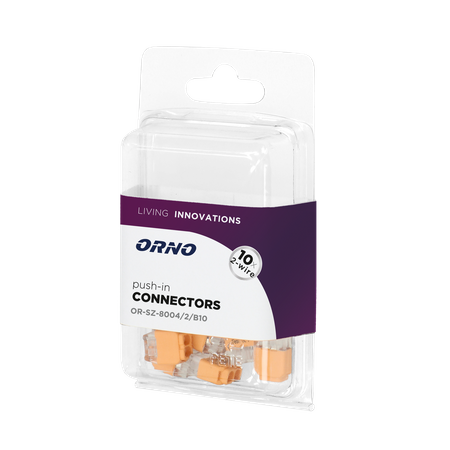 Złączka instalacyjna wciskana 2-przewodowa na drut 0.75-2.5mm2 IEC 300V/24A Blister 10 szt. OR-SZ-8004/2/B10