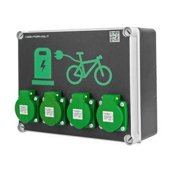 Stacja ładowania rowerów elektrycznych 4x230V Schuko IP54 ładowarka elektryczna punkt ładowania e-bike do miasta parkingu przestrzeni publicznej Doktorvolt DV-5848
