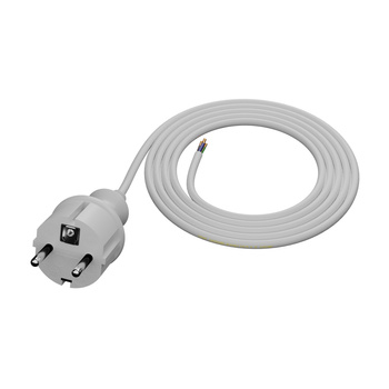 Przewód przyłączeniowy 1,5m z wtyczką prostą 250V 16A 3x1 mm² IP44 H05VV-F PP-40H biały W-98369