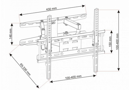 Uchwyt do telewizora 23-60" LED/LCD 45kg pion/poziom UX150 UX-150