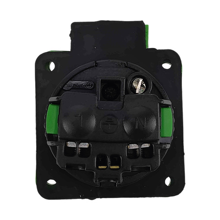 Gniazdo tablicowe 16A 250V IP54 SCHUKO Typ F zielone TP Electric 3101-310-1100