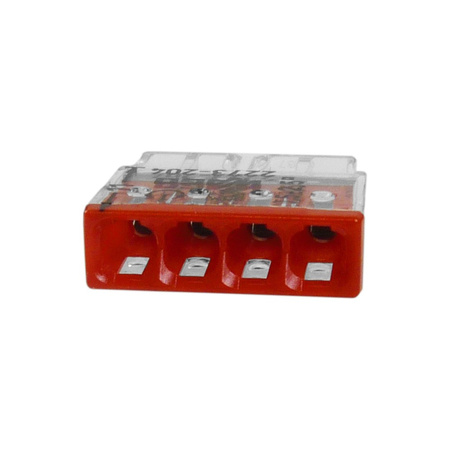 Szybkozłączka 4x0,5-2,5mm2 do puszek instalacyjnych na drut Cu - WAGO 1 sztuka 100 sztuk 1-2273-204
